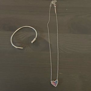silver kendra scott necklace and bracelet